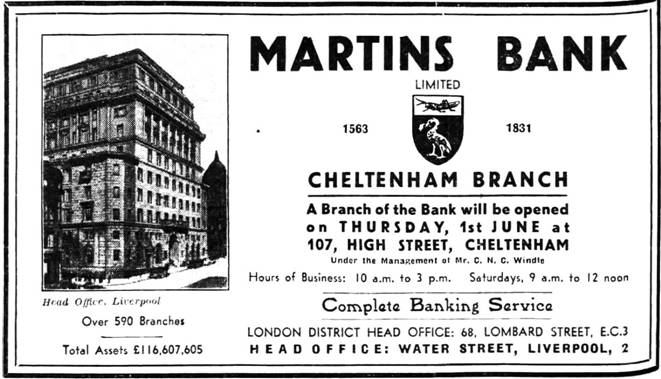 1939 Cheltenham 107 High Street opens 01-JUN Advertisement WDP-BNA.jpg
