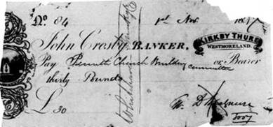 1847 Cheque - John Crossby original Branch Banker 4CB2-P327
