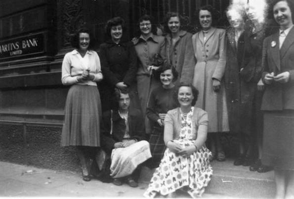 1951 Staff Group outside old branch building Jill Shepherd.jpg
