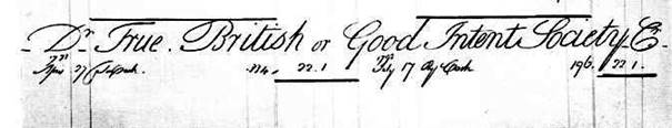 Ledger of True British & Good Intent Society