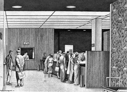 1962 Sketch of Kingsway Interior MBL Booklet