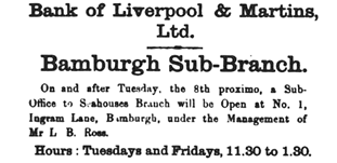 1924 JUL 03 Berwick Advertiser Opening of Bamburgh Sub  BOLM BNA