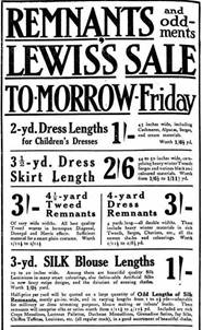 1914 Birmingham Store Sale Ad 15 January Birmingham Daily Mail - BNA MBA