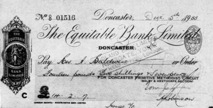 Equitable Bank Cheque