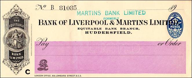 1927 Sep B of L and M Huddersfield Westgate Cheque - S Walker MBA.jpg